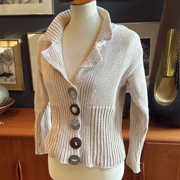 Cotton Summer blazer by pure hand knit entirely handmade - Picture 13 of 15